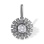 Oriental Motif Diamond Pendant. Certified 585 (14kt) White Gold, Rhodium Finish