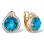 Feast-Worthy Blue Topaz and Diamond Earrings. Hypoallergenic Cadmium-free 585 (14K) Rose Gold