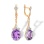 Oval-shaped Amethyst Cocktail Earrings. 'Empress' Series, 585 (14kt) Rose Gold