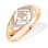 Diamond Geometric Ring. Certified 585 (14kt) Rose and White Gold