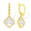 Mother-of-Pearl Quatrefoil Clover Earrings. 585 (14kt) Yellow Gold, Vicenza Series