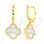 Mother-of-Pearl Quatrefoil Clover Earrings. 585 (14kt) Yellow Gold, Vicenza Series