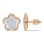 Flora-inspired Rainbow Nacre and Diamond Studs. Hypoallergenic Cadmium-free 585 (14K) Rose Gold