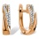 Diamond Earrings with Geometric Flavor. Hypoallergenic Cadmium-free 585 (14K) Rose Gold