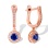 Connoisseur Sapphire and Diamond Earrings. Hypoallergenic Cadmium-free 585 (14K) Rose Gold