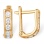 Channel-set CZ Leverback Earrings for Infants. Certified 585 (14kt) Rose Gold
