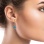 Blue Topaz and Champagne Diamond Dangle Earrings on a Model