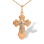 Orthodox Baptismal Crucifix Cross Pendant. Certified 585 (14kt) Rose and White Gold