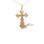 Russian Cross Pendant. 585 (14kt) Rose and White Gold