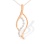 CZ Rose Gold Curve Pendant. 585 (14kt) Rose Gold