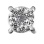 Diamond Cluster Stud Earrings. 585 (14kt) White Gold, Screw Backs. View 2