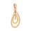 Hinged Tri-color Gold Drop Diamond Pendant - Angle 2