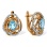 Blue Topaz Diamond Earrings 'Fusion of Emotions'. Hypoallergenic Cadmium-free 585 (14K) Rose Gold