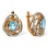 Blue Topaz and Diamond Galaxy Earrings. Hypoallergenic Cadmium-free 585 (14K) Rose Gold