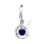 Round Blue Sapphire and Diamond Pendant. 585 (14kt) White Gold