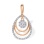 Multi Tear Drop Diamond Pendant. Certified 585 (14kt) Rose Gold, Rhodium Detailing
