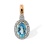 Topaz and Diamond Pendant with Nostalgic Motif. Hypoallergenic Cadmium-free 585 (14K) Rose Gold