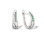 Emerald and Diamond Huggie Earrings. Certified 585 (14kt) White Gold, Rhodium Finish
