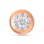 Multi-Diamond Miniature Slide Pendant. Certified 585 (14kt) Rose Gold, Rhodium Detailing