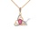 Ruby and Diamond Knot Pendant. Certified 585 (14kt) Rose Gold, Rhodium Detailing