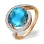 Feast-Worthy Blue Topaz and Diamond Ring. Hypoallergenic Cadmium-free 585 (14K) Rose Gold