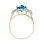 Blue Topaz and CZ Rose Gold Cocktail Ring. View 3