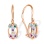 Multicolored CZ Kids Earrings. Certified 585 (14kt) Rose Gold, Rhodium Detailing