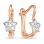Diamond Star Leverback Earrings for Children. Certified 585 (14kt) Rose Gold, Rhodium Detailing