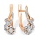 Illusion-set Diamond Leverback Earrings. Certified 585 (14kt) Rose and White Gold