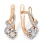 Illusion-set Diamond Leverback Earrings. Certified 585 (14kt) Rose and White Gold