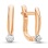 Solitaire Diamond Leverback Earrings. Certified 585 (14kt) Rose Gold, Rhodium Detailing