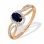 'Fusion of Emotions' Sapphire and Diamond Ring. Hypoallergenic 585 Rose Gold, Rhodium Detailing