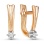 Diamond V-shaped Kids' Earrings with Leverbacks. Certified 585 (14kt) Rose Gold, Rhodium Detailing