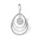 Multi Tear Drop Diamond Pendant. Certified 585 (14kt) White Gold