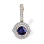 Sapphire with Diamond Halo Pendant. Certified 585 (14kt) Rose Gold, Rhodium Detailing