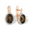 Smokey Quartz and Diamond Earrings. Certified 585 (14kt) Rose Gold, Rhodium Detailing