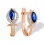 'French Royal Coat of Arms' Sapphire Earrings. Certified 585 (14kt) Rose Gold, Rhodium Detailing