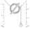 Size of 'Love' necklace in 14K white gold with CZ