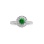Emerald and Diamond Openwork Ring. 585 (14K) Nickel-Free White Gold. View 2