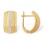 Ribbed Leverback Earrings with a Diamond Streak. Certified 585 (14kt) Rose Gold, Rhodium Detailing