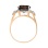 Smokey quartz CZ ring in 585 rose gold. View 3