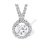 Swarovski CZ Halo Slide Pendant. Certified 585 (14kt) White Gold