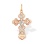 Tiny Diamond Orthodox Christening Cross for Her. 'Virgin Mary's Tear' Series, 585 Two-tone Gold