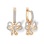 Diamond Butterfly Dangle Earrings. Certified 585 (14kt) Rose Gold, Rhodium Detailing