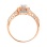 14kt Rose Gold Scrollwork Ring with Swarovski Topaz and Diamonds. View 3