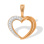 Affordable Rose Gold Diamond Heart Pendant. Hypoallergenic Cadmium-free 585 (14K) Rose Gold