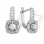 Certified Diamond Leverback Earrings. Certified 585 (14kt) White Gold, Rhodium Finish