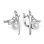 Japanese Motif Pearl and Diamond Earrings. Certified 585 (14kt) Palladium White Gold