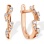 Garland CZ Lever-back Earrings. Certified 585 (14kt) Rose Gold