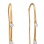 Rose Gold Threader Earrings with Hanging Diamonds. Hypoallergenic 585 Rose Gold, Rhodium Detailing. View 2